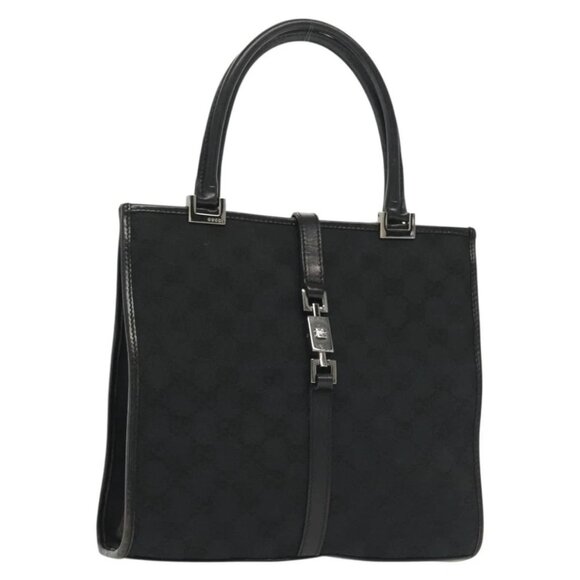 GUCCI GG Canvas Jackie Hand Bag Black Silver 002 1065 Auth ep10213 - Picture 1 of 16